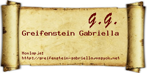 Greifenstein Gabriella névjegykártya